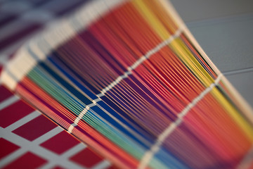 Color print of pantone statistics offset organization gives customer an order products for...
