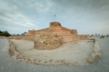 A view of Bahrain's Arad Fort after sunset.