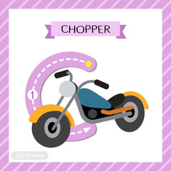 Letter C uppercase tracing. Chopper