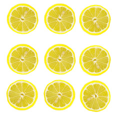 lemon set top cut slice Isolated object