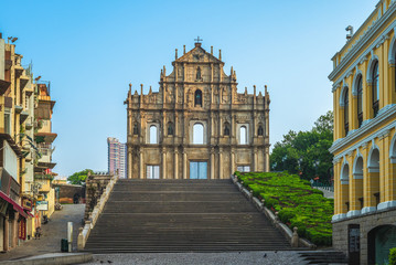 Fototapeta na wymiar UNESCO, Ruins of St. Paul's in Macau, China