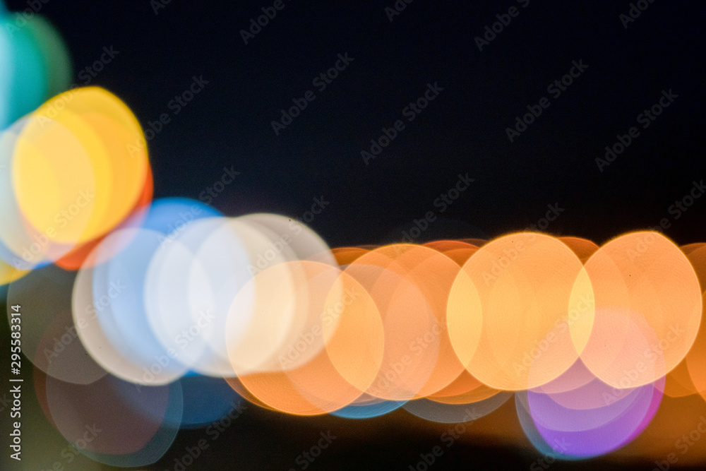Aufkleber Abstract bokeh night, blurred defocused light bokeh abstract background