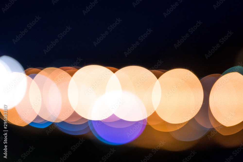 Aufkleber Abstract bokeh night, blurred defocused light bokeh abstract background