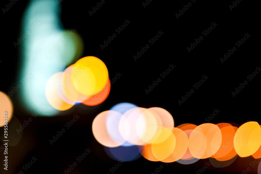 Aufkleber Abstract bokeh night, blurred defocused light bokeh abstract background