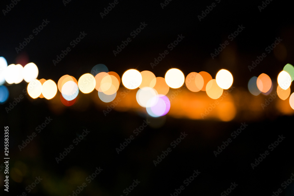 Aufkleber Abstract bokeh night, blurred defocused light bokeh abstract background