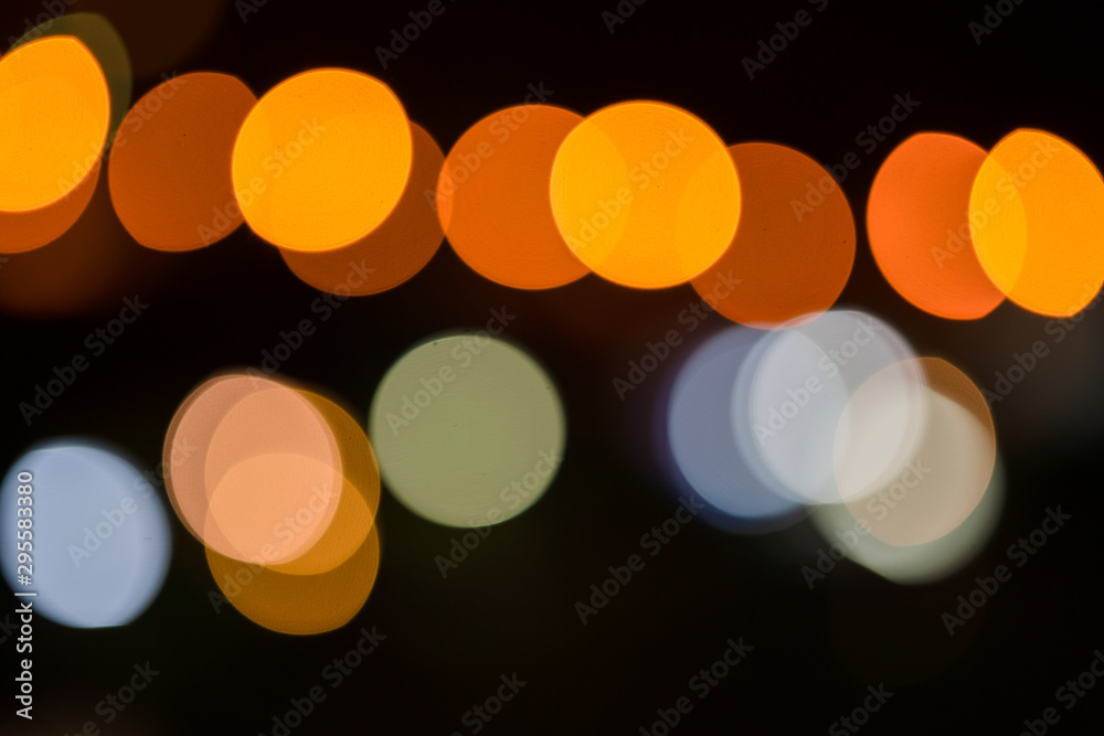 Aufkleber Abstract bokeh night, blurred defocused light bokeh abstract background