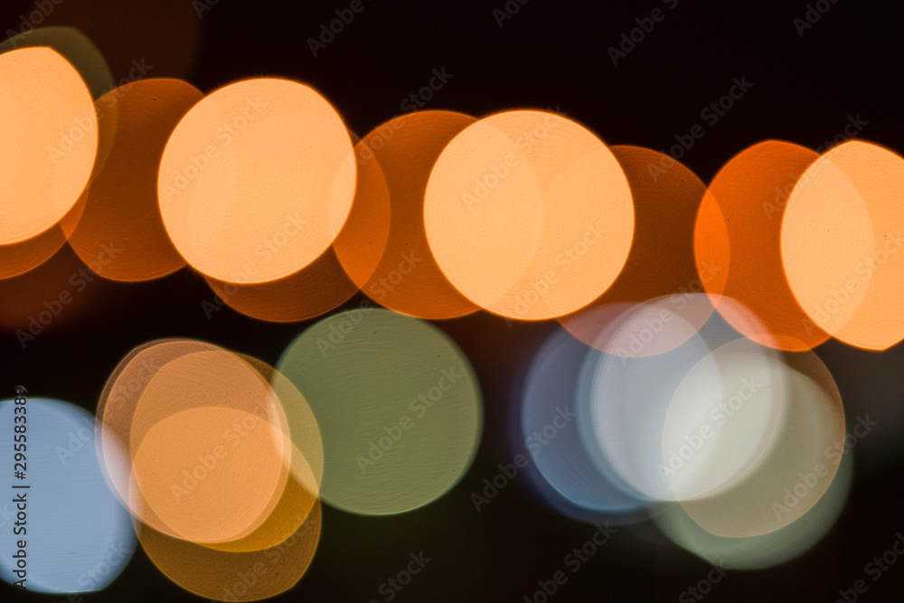 Aufkleber Abstract bokeh night, blurred defocused light bokeh abstract background