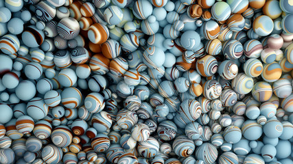 Bright background with a volumetric pattern and print. 3d illustration, 3d rendering.