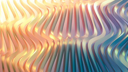 Golden wave background. 3d illustration, 3d rendering.