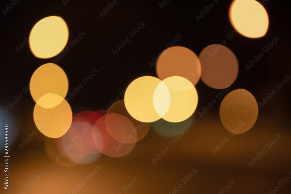Aufkleber Abstract bokeh night, blurred defocused light bokeh abstract background