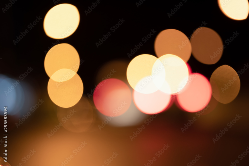 Aufkleber Abstract bokeh night, blurred defocused light bokeh abstract background