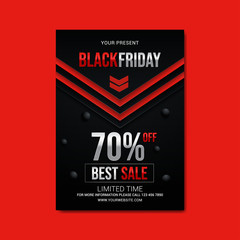 black friday sale simple modern flyer template bakcground vector