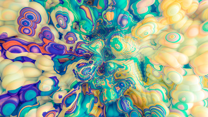 Bright background with a volumetric pattern and print. 3d illustration, 3d rendering.