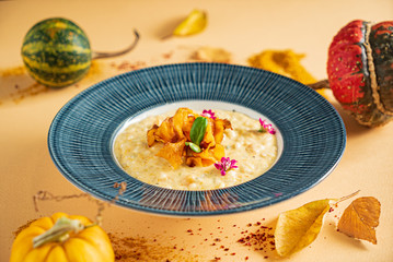 pumpkin risotto with cream and cheese