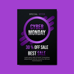 cyber monday best sale simple modern flyer template background vector