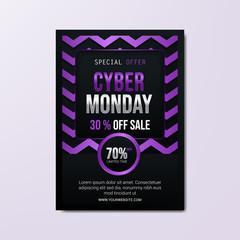 cyber monday sale flyer template, trendy modern design background vector