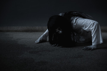 Woman ghost horror creepy her is crawling,