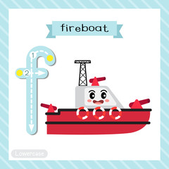 Letter F lowercase tracing. Fireboat
