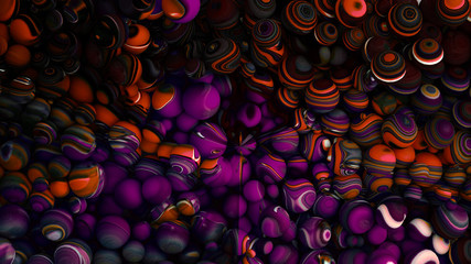 Bright background with a volumetric pattern and print. 3d illustration, 3d rendering.