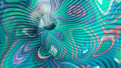 Bright background with a volumetric pattern and print. 3d illustration, 3d rendering.