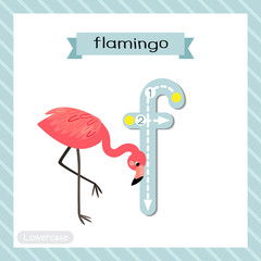 Letter F lowercase tracing. Standing Flamingo