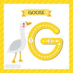Letter G uppercase tracing. Goose