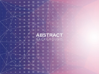 Abstract geometric purple and blue background with white line and dot.