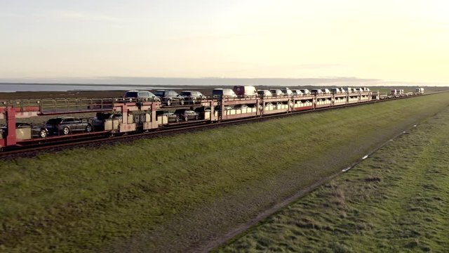Motorail Train Transporting Vehicles