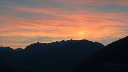 sunset in the mountains