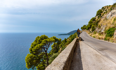 Typical road Cilento Coast