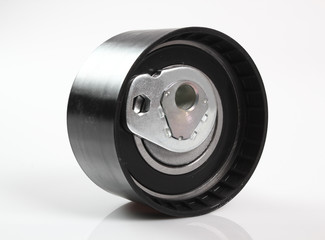 Tensioner Pulley. Isolated on white background.