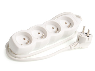Power strip. Isolated with clipping path.
