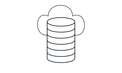Cloud computing and database icon for online database management