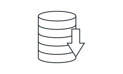 Database download icon for retrieving stored data