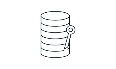 Database security icon for protected data and security features
