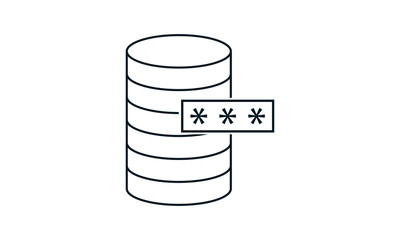Data, database, db, file, lock, password, storage icon vector illustration. Can be used for web and mobile apps.