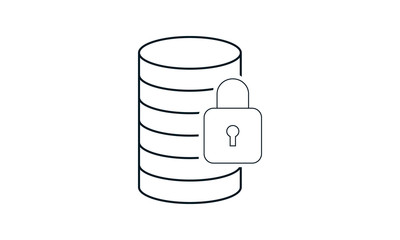 Database security icon for protected data and security features