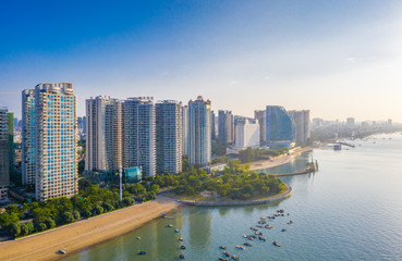 Fototapeta na wymiar Coastal cityscape of Guangxi, China