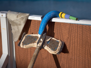 Cleaning outdoor swimming pool