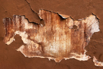 Cracked paint old rusty wall texture