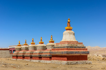  Buddhist stupas.Toling Monastery  in the Dzanda County of Ngari County. Tibet. China.Asia