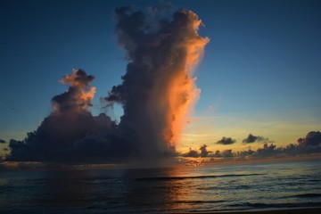 Funny Clouds on a beautiful morning at the sea