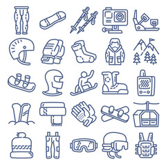 Snowboard equipment icon. Outline snowboard equipment vector icon for web design isolated on white background