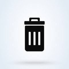 waste and trash symbol. Simple vector modern icon design illustration