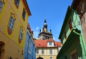 narrow streets from Sighisoara Citadel - Romania