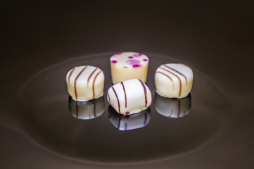 four piece of chocolate pralines number four