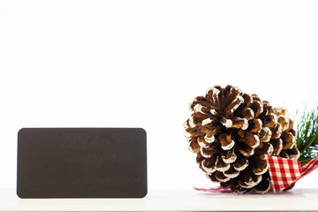 Christmas Pine cone and blank with place for text