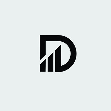 D letter financial logo vector icon Free