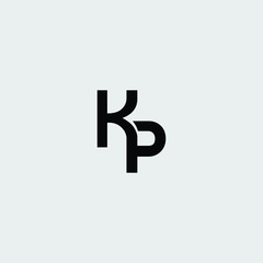KP or PK letter icon logo vector free - obrazy, fototapety, plakaty