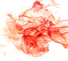 Red smoke on white background
